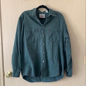Levi Green Denim Shirt | Mens L
